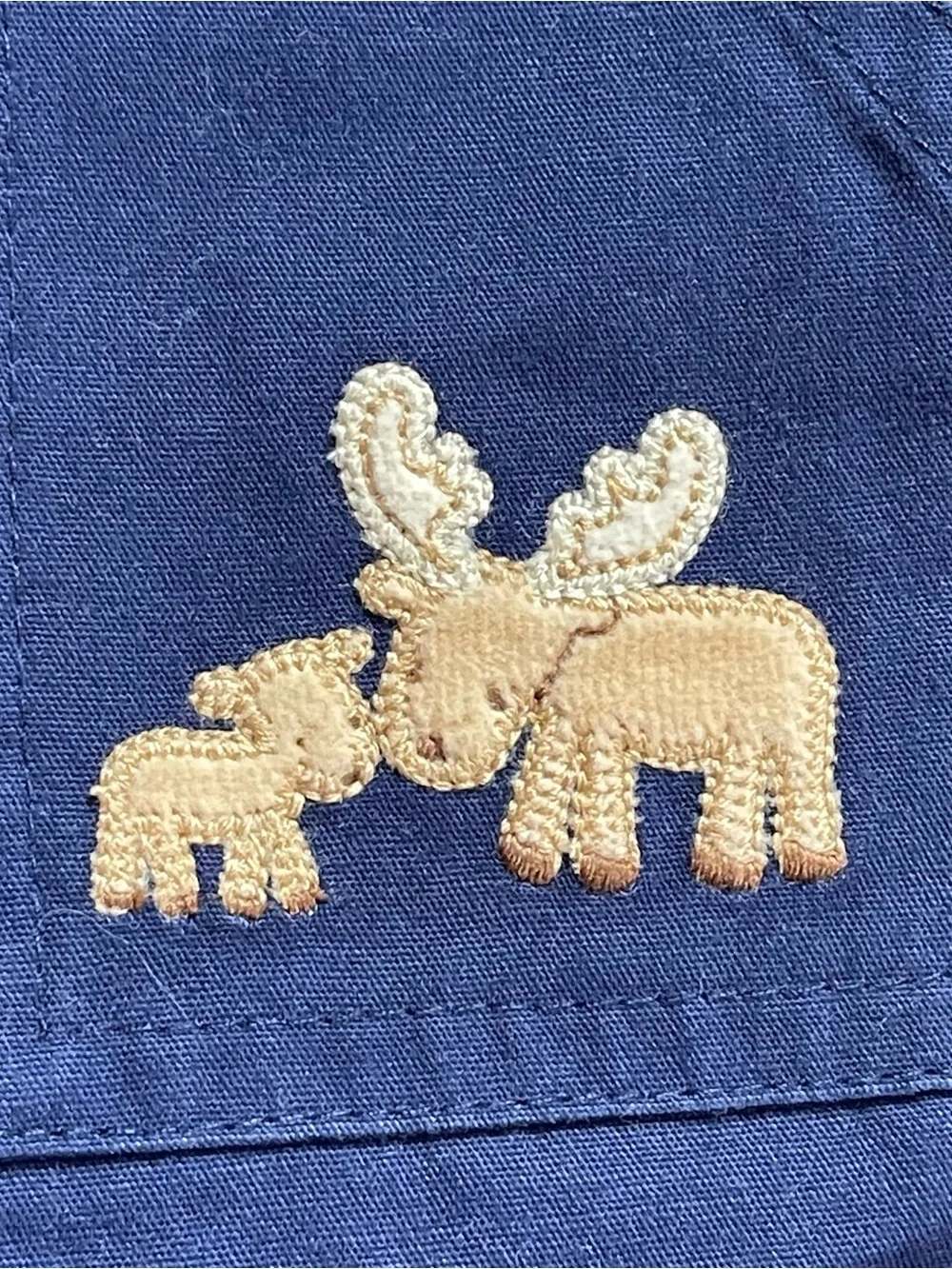 NWT Gymboree Colorful Village Moose Embroidered 6-12m Baby Navy Knee Pants